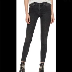 All Saints Reyna High Rise Skinny Jeans – Black, Size 26